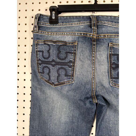 Tory Burch classic Tory boot denim jeans size 28 - Picture 13 of 16